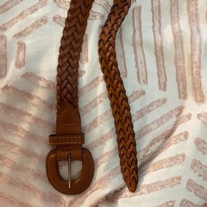 Brown braided belt